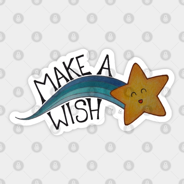 Make a Wish - A Kawaii Shooting Star Sticker by Elinaana